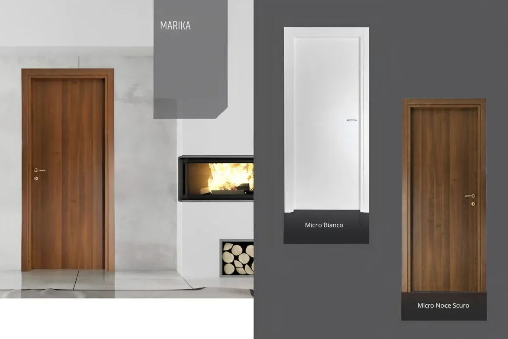 Porta Battente Marika Microlaminatino Bianco-Noce