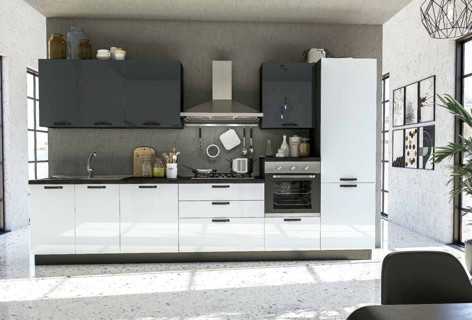 CUCINA MOD.MAYA SELENE L.360 X H. 216