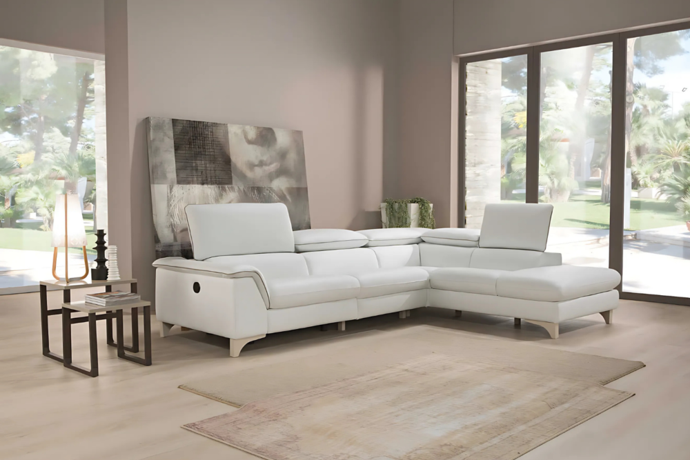 Divano angolare Caravaggio Tessuto Antimacchia