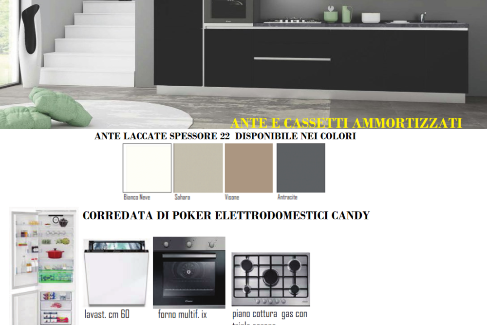 PROMO CUCINA MOD. FLAT 2 SISTEMA GOLA CM L. 363 X H.216