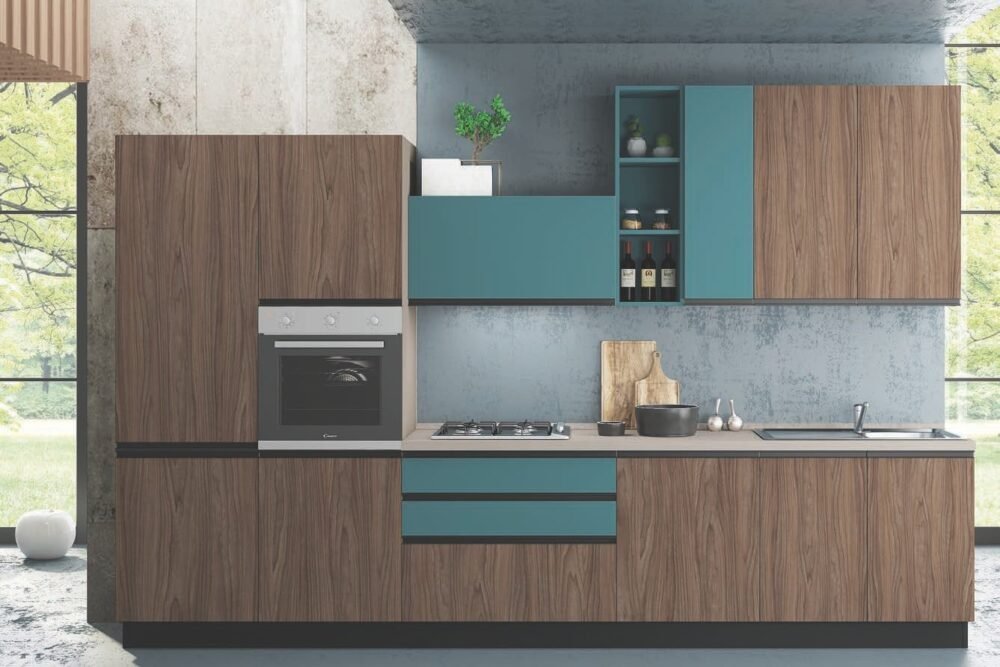 PROMO 5 CUCINA + PARETE LIVING + OMAGGIO TV 39° MOD. PRIME SISTEMA GOLA