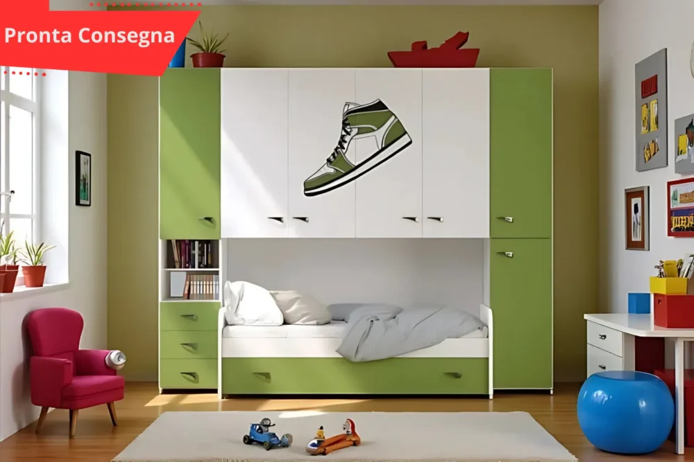 Cameretta a ponte Nike Verde pronta consegna