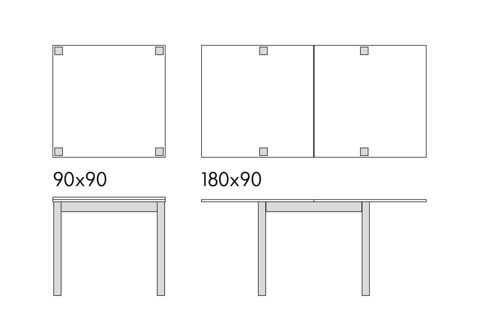 Tavolo a libro base in metallo piano finitura rovere rustico B