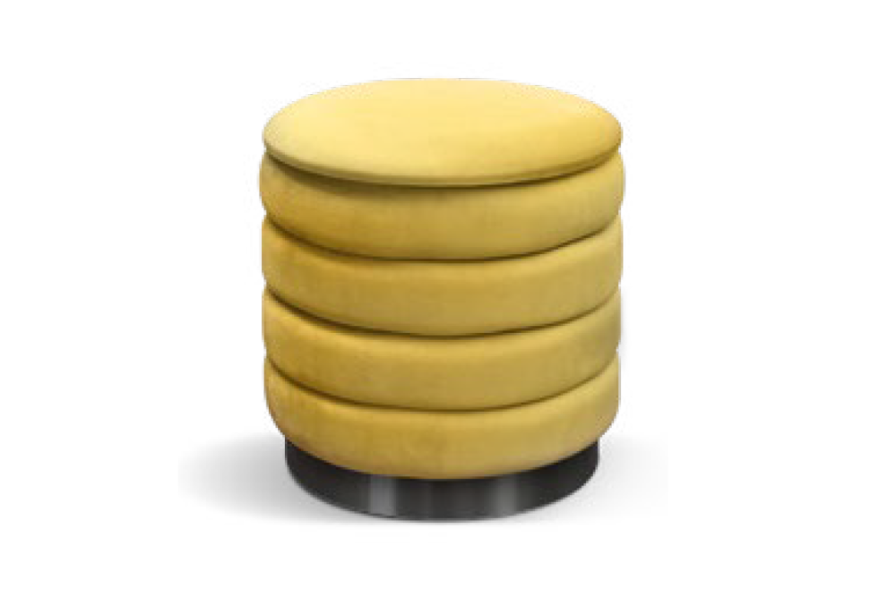 Pouf Contenitore Velluto Giallo