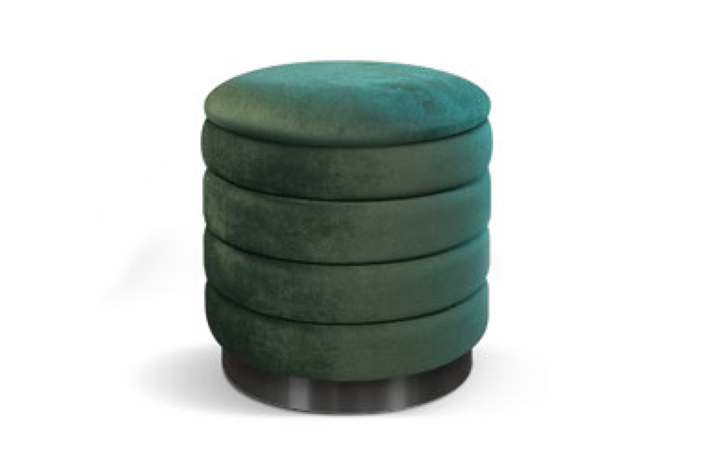 Pouf Contenitore Velluto Verde