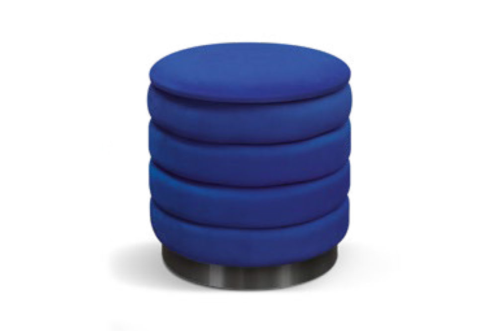 Pouf Contenitore Velluto Blu