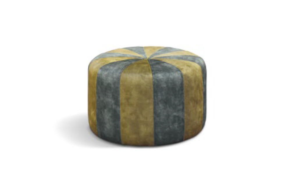 Pouf in velluto grigio e verde