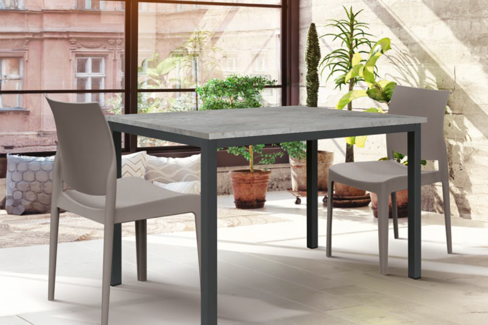 Tavolo Grigio Cemento 110x68x75