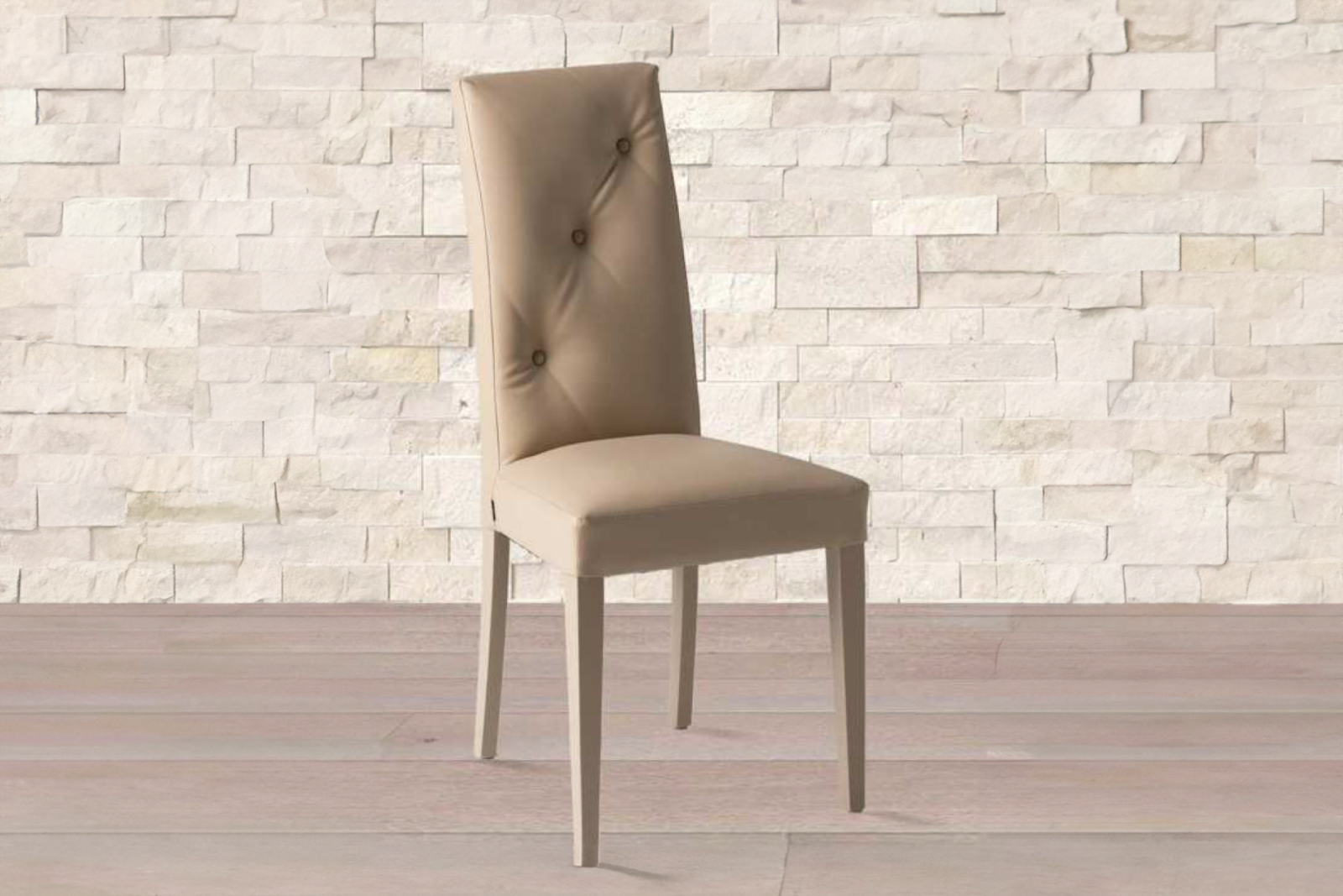 JERSEY - Sedia imbottita in ecopelle - Beige