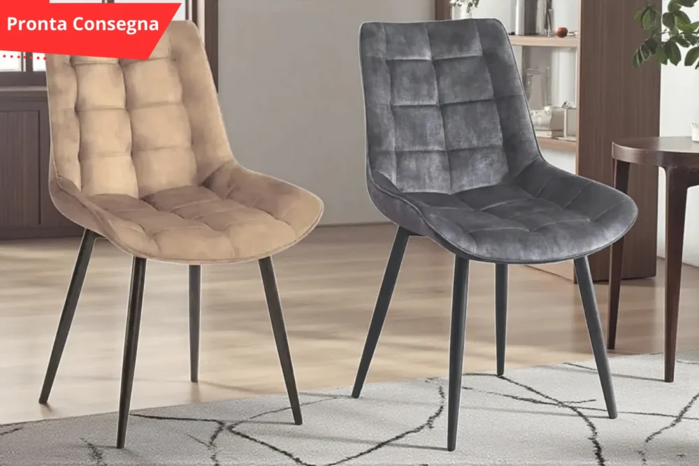Sedie imbottite in velluto - Celine pronta consegna