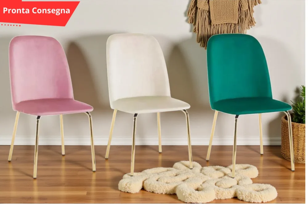 Sedie imbottite in velluto - MAYA - Pronta Consegna