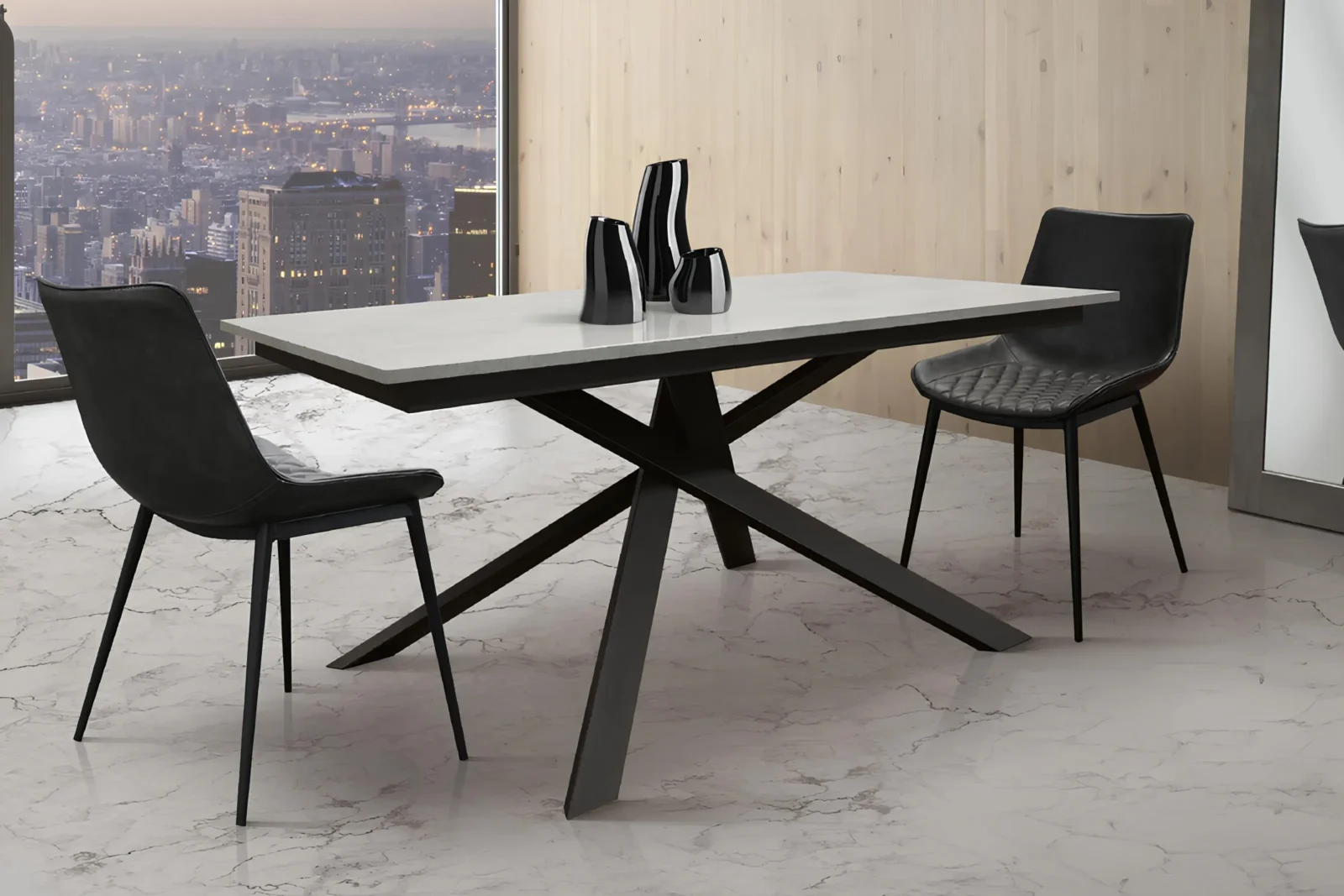Tavolo allungabile 120x80 Piano Grigio Cemento