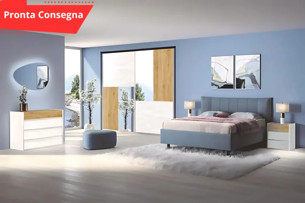 Camera da Letto - BERGEN rovere neve kadiz Specchio argentato