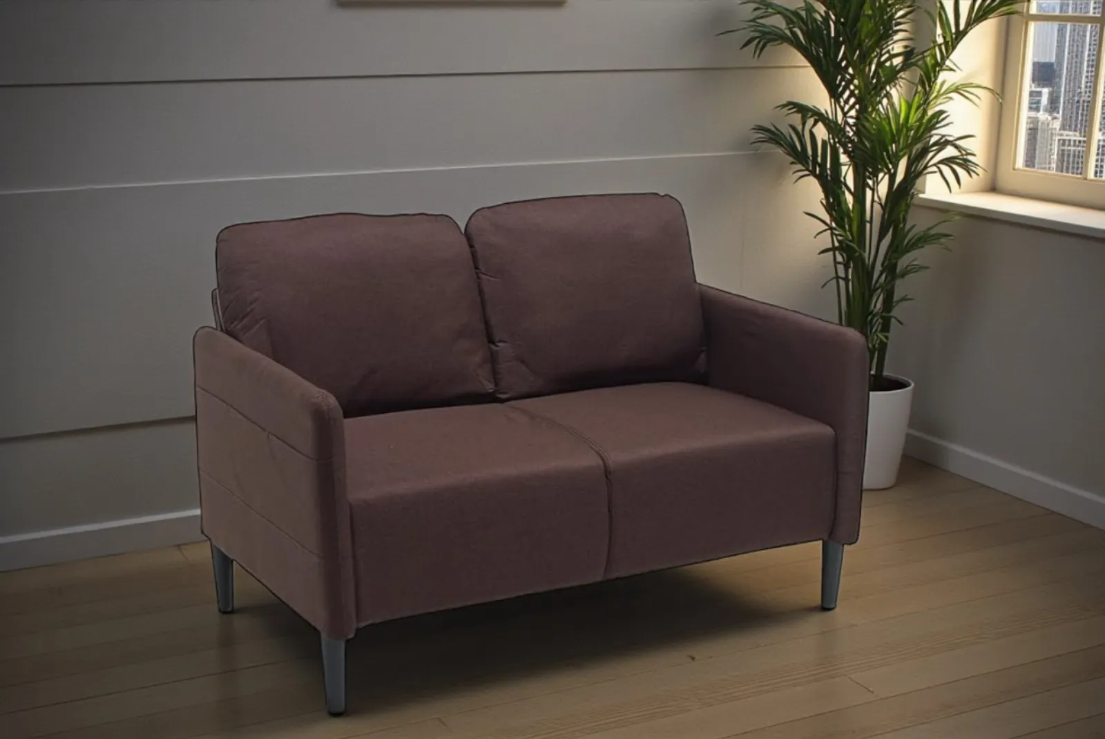 Divano Poker 2 Posti Marrone