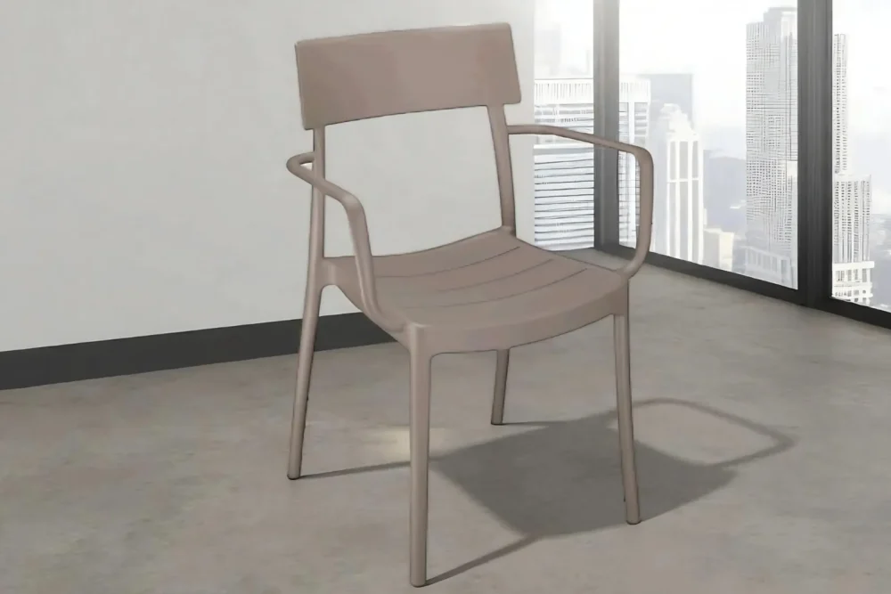 Poltrona Polipropilene con braccioli Tortora