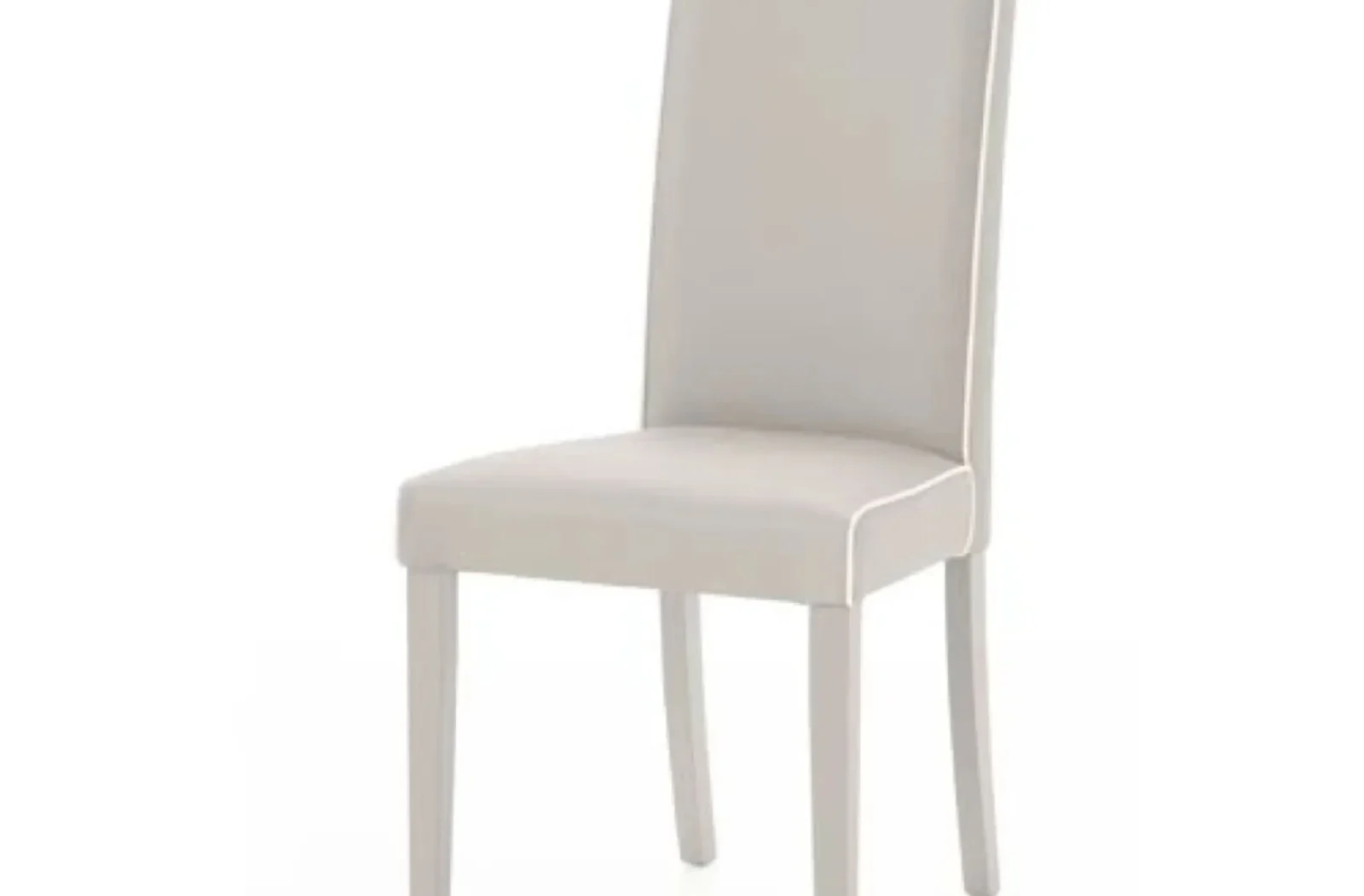 Sedia imbottita tortora finta pelle filo bianco - Art. 6041/A 3