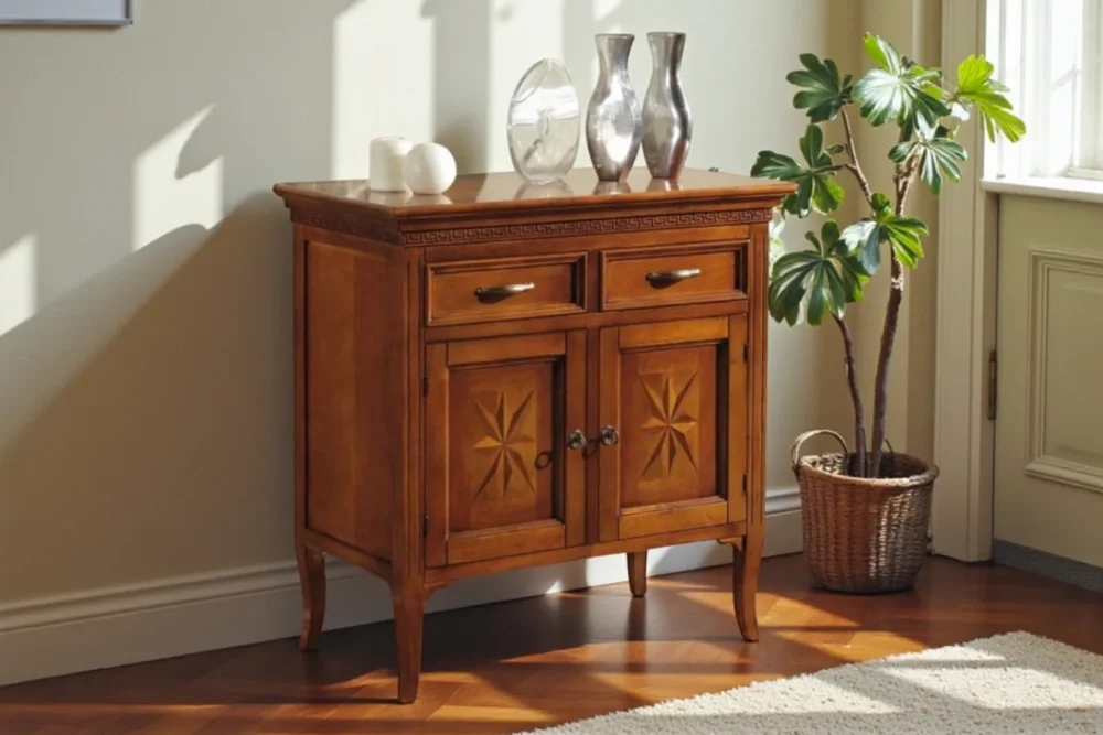 Art. 277 Credenzina 2 porte 2 cassetti intarsio stella