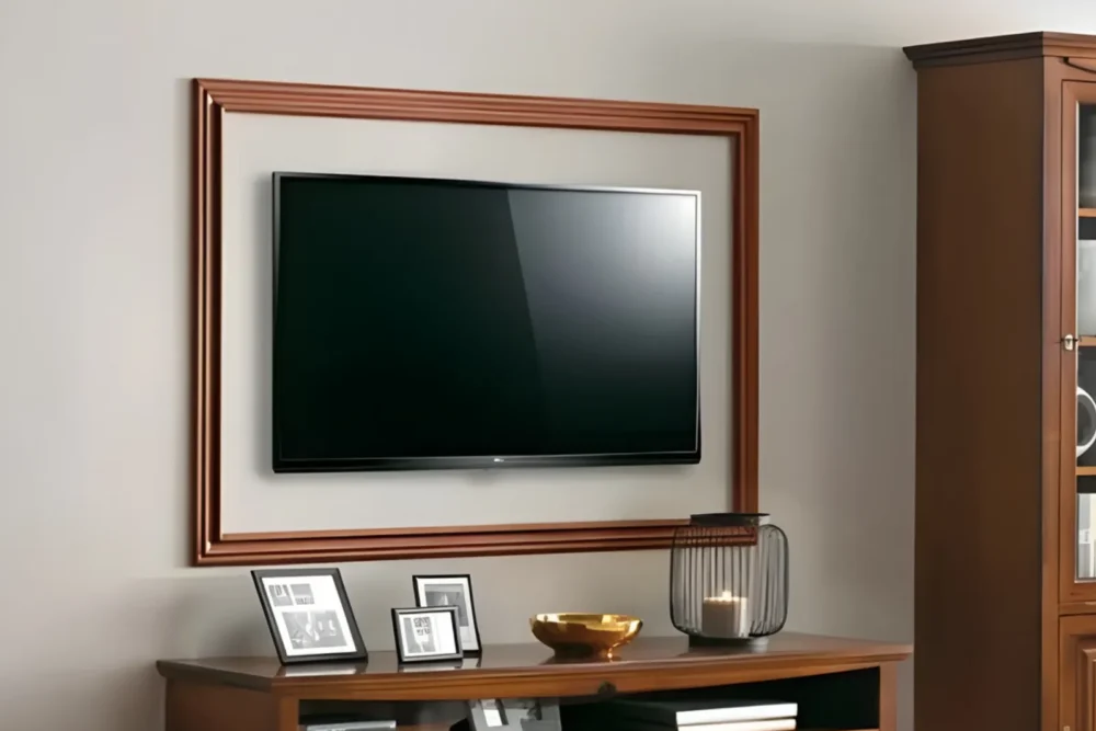 Art. 343 Cornice per TV cm 150x120 Finitura noce