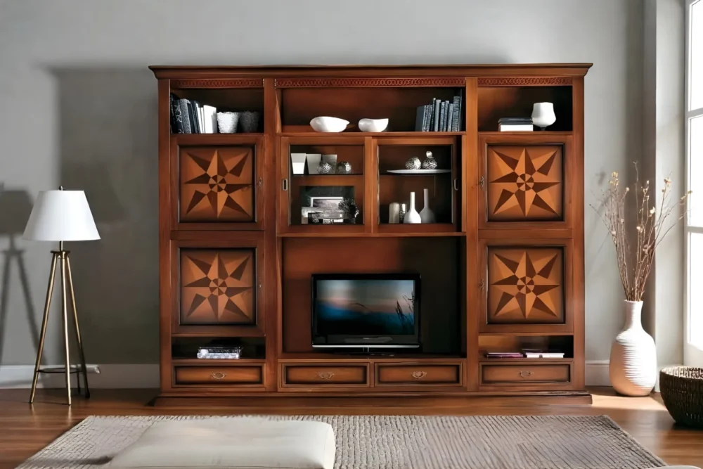 Art. 348 Soggiorno con ante intarsiate - Finitura Bassano