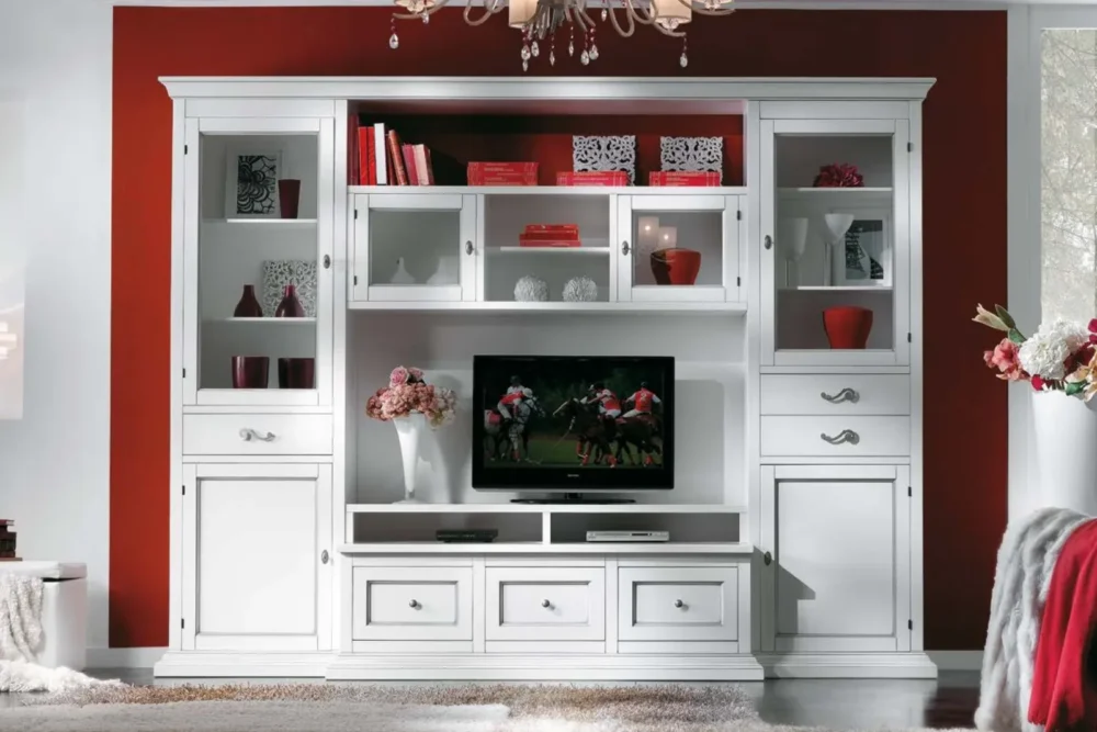 Art. 351 Parete attrezzata cm L 300 H 222 P 54 misura vano TV cm L 153 H 9