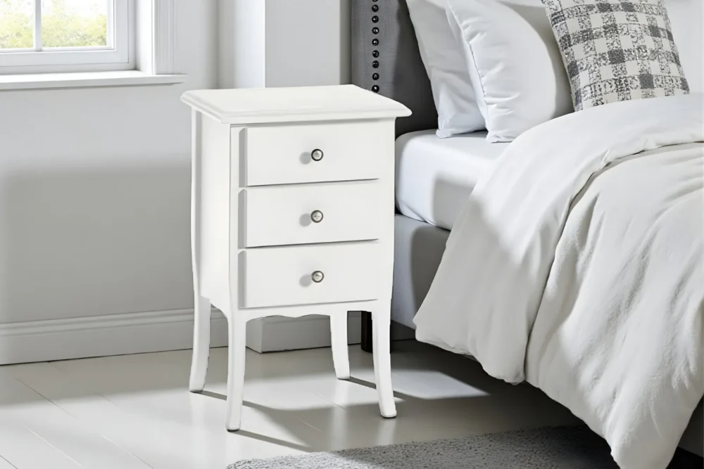 Comodino laccato bianco 3 cassetti art.6069_A