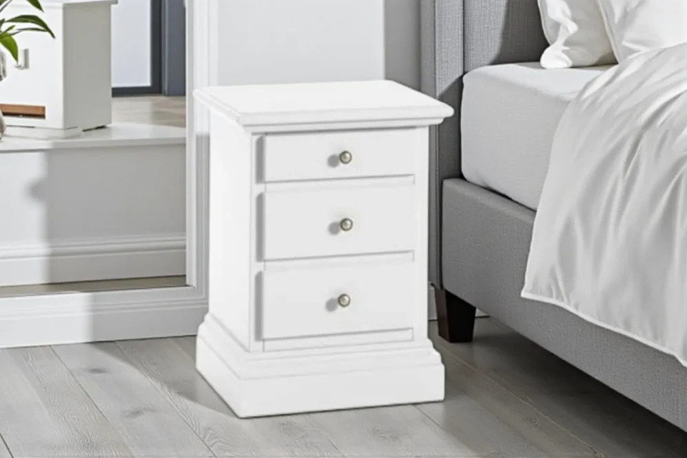 Comodino laccato bianco 3 cassetti art.6071_A