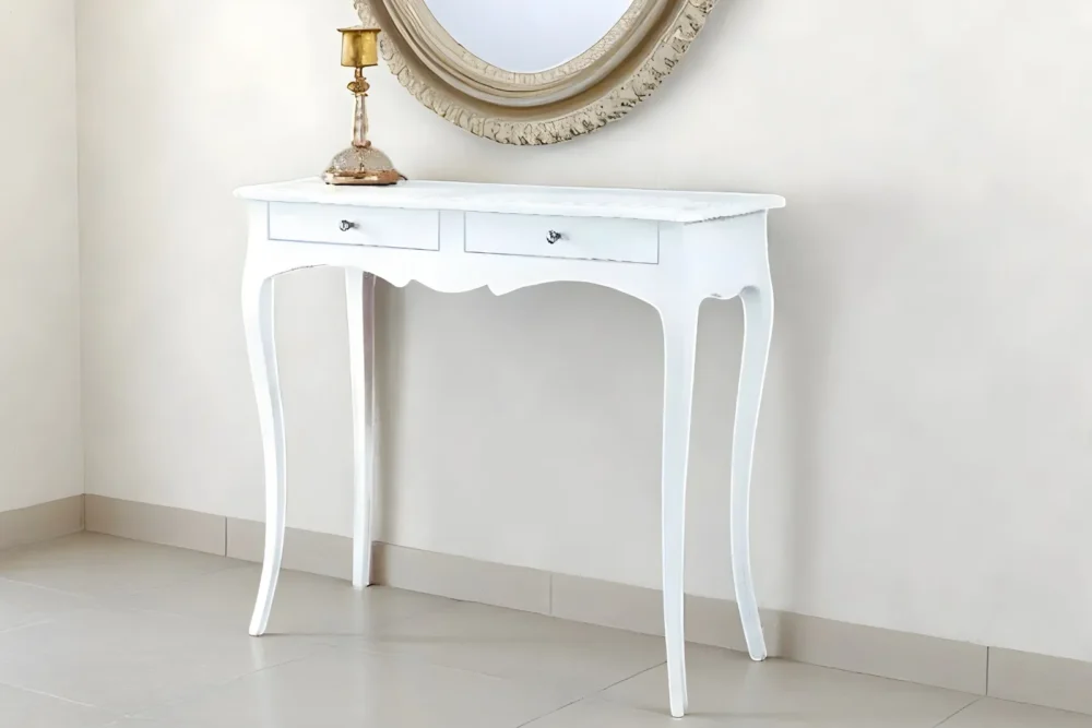 Consolle 2 cassetti - Finitura laccato bianco