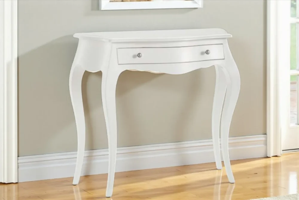 Consolle laccata bianca 1 cassetto L93xP38