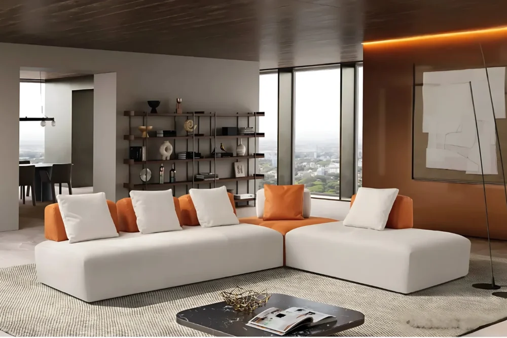 Divano angolare Jennifer Vera Pelle Spessorata dx