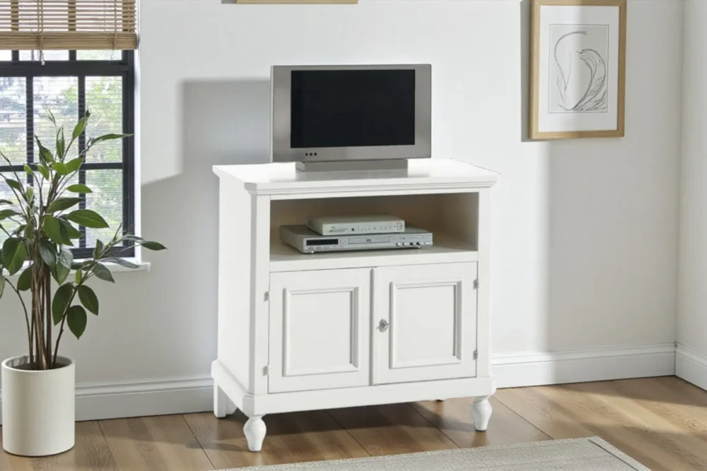 Porta tv laccato bianco 2 porte Vano largh 68x18 art.6057_A