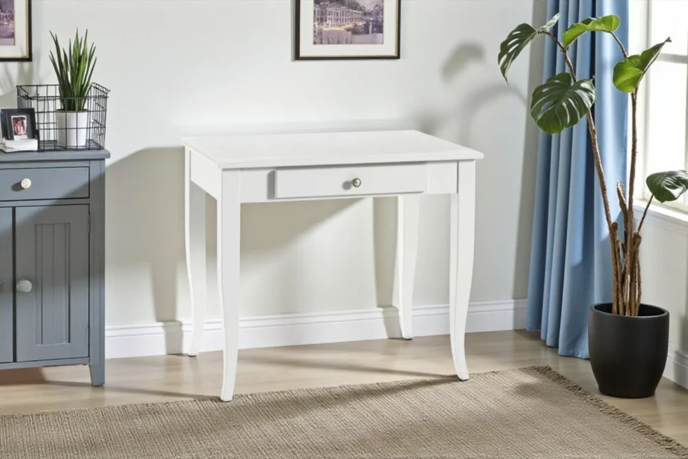 Scrittoio laccato bianco 1 cassetto art 6052_A