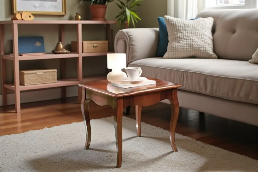 Tavolino noce intarsiato art 678