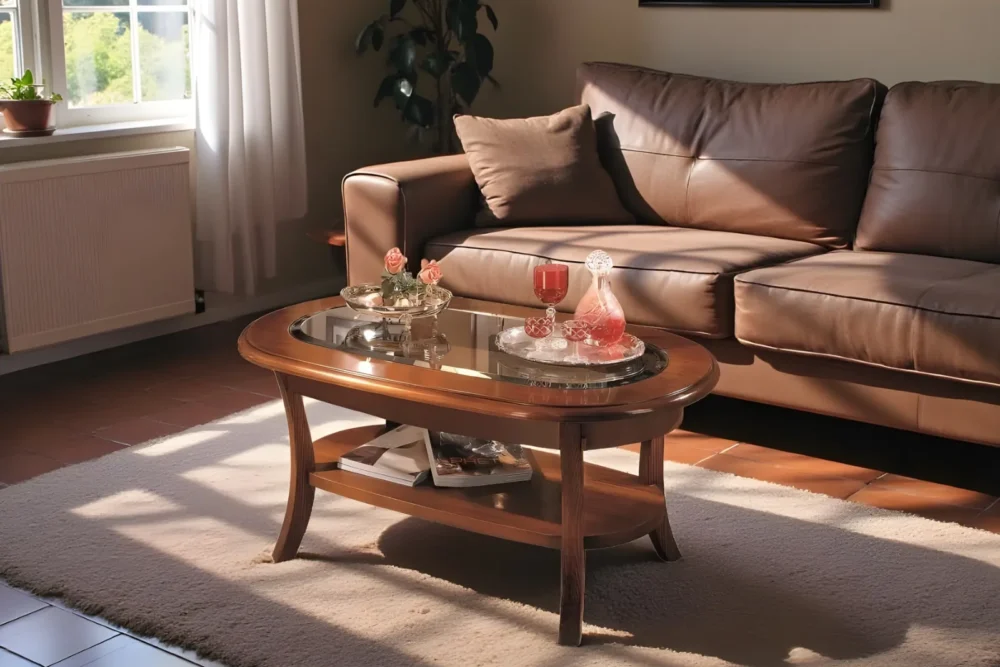 Tavolino piano vetro art 627