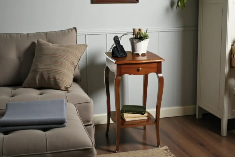 Tavolino porta telefono 1 cassetto con ripiano art 669