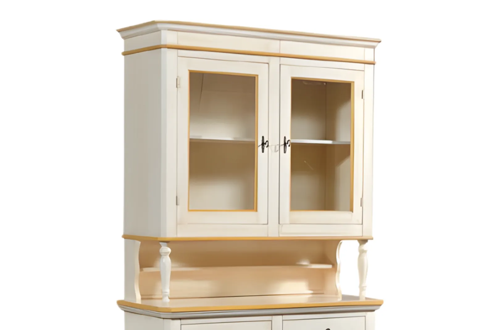 Zoom superiore Cristalliera 2 porte intagliata L.113