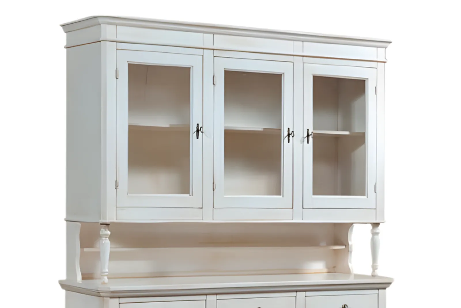 Cristalliera 3 porte intagliata Bianco L.158 - immagine 3