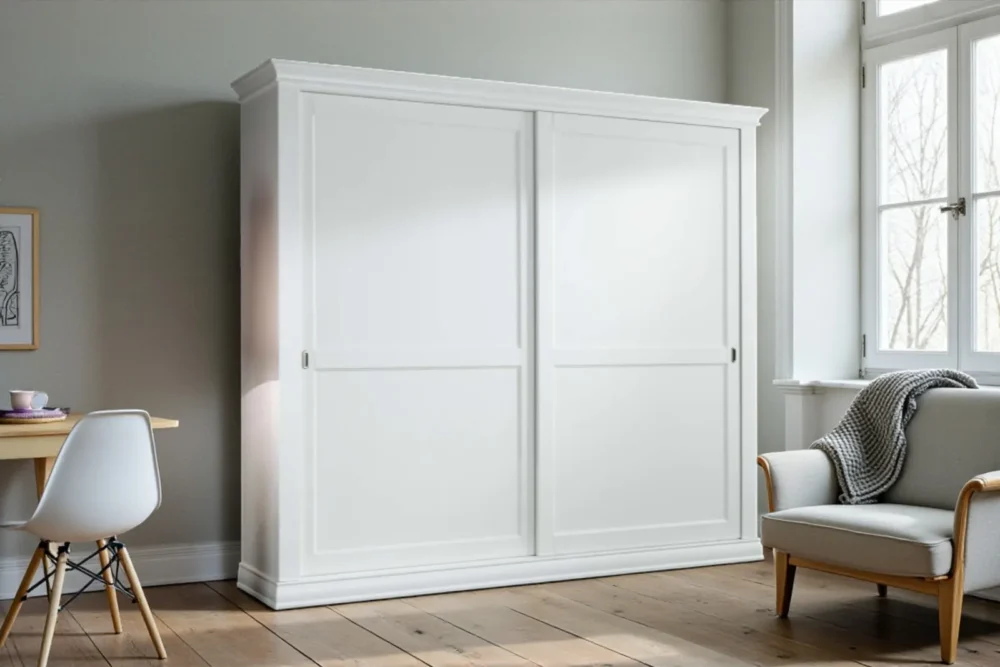 Armadio 2 ante scorrevoli Finitura laccato bianco