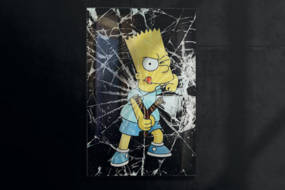 uadro Bart Simpson - Stampa in vetro temperato