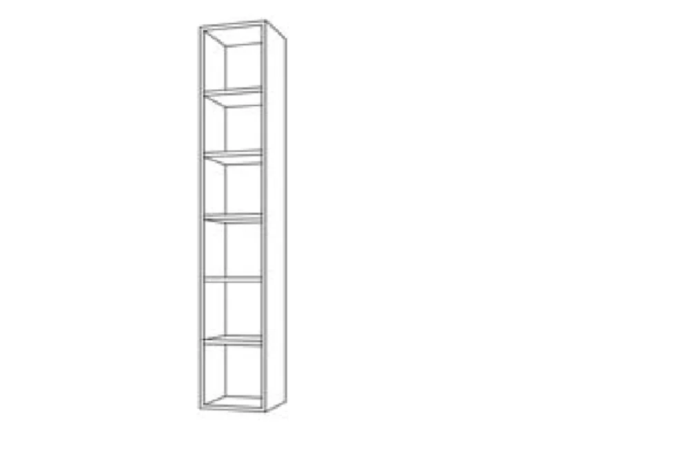 Pensile verticale libreria L30xP30xH180 cm- Bianco Frassinato "pronta consegna" 2