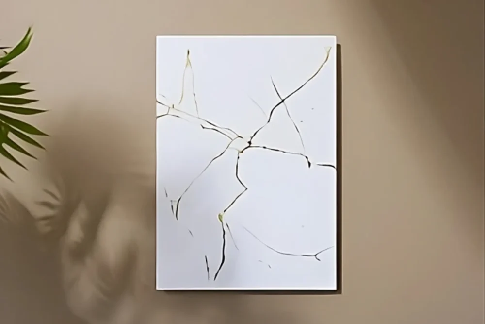 Quadro in vetro Marble bianco-oro