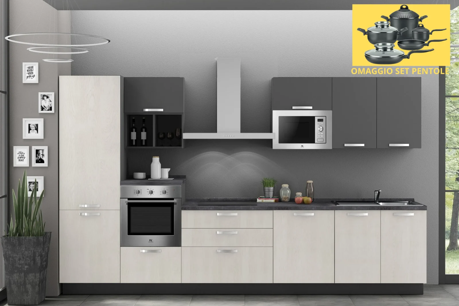 Cucina-Dafne 360 induzione-Omaggio Pentole