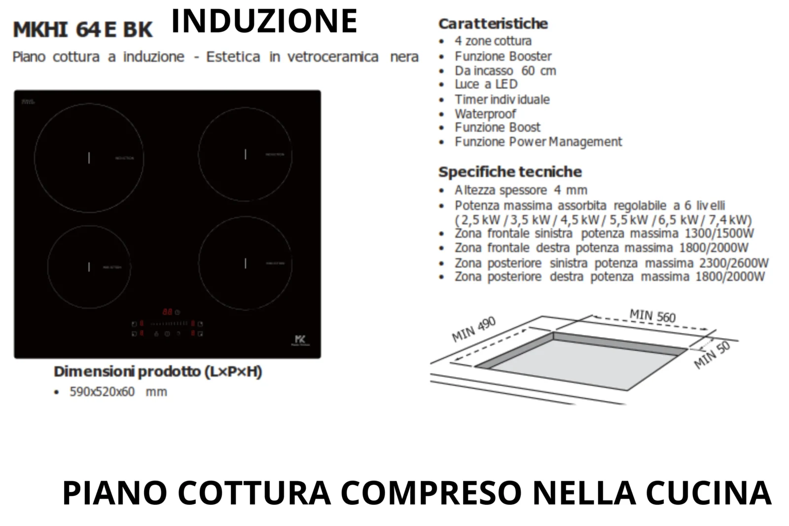 Dafne 360 PIANO COTTURA INDUZIONE MASTER KITCHEN