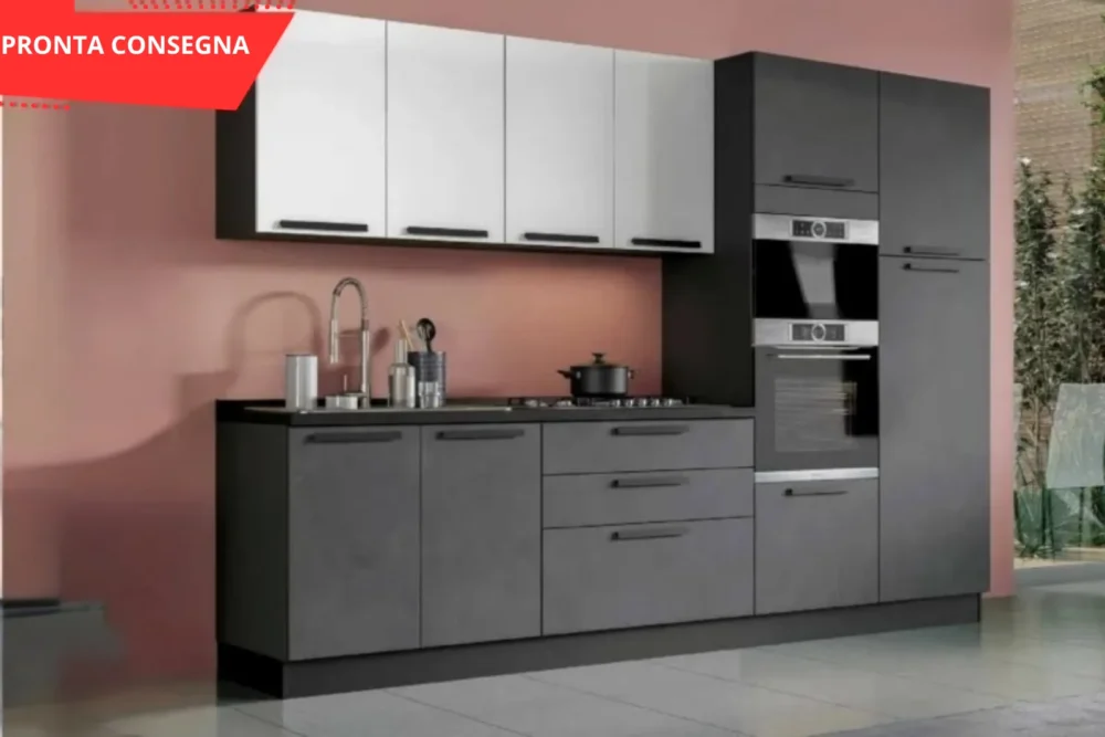Cucina Alexia 300 Grigio-Bianco