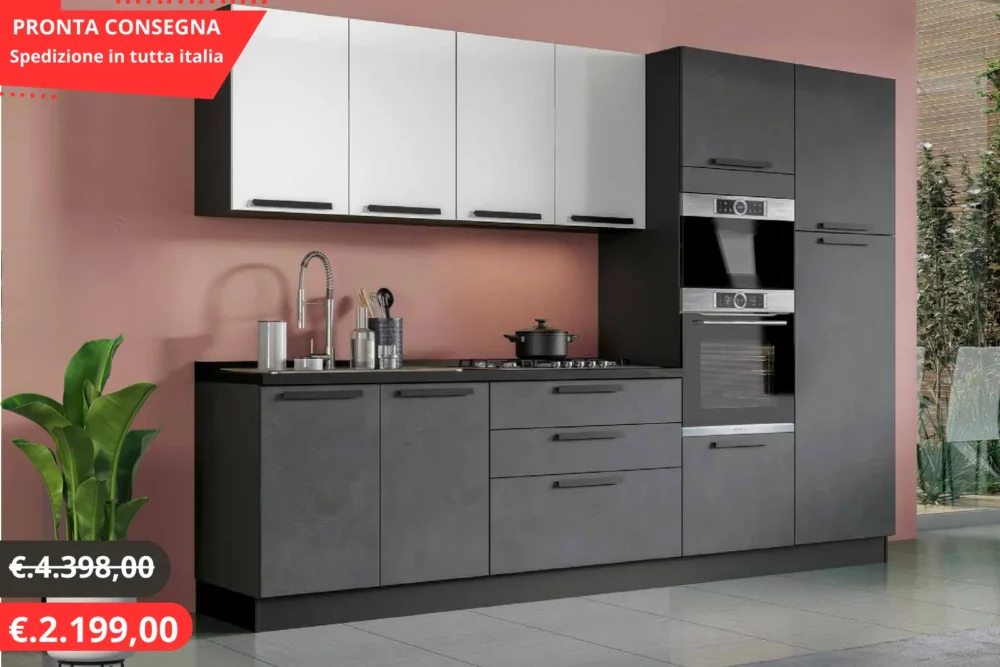 Cucina Alexia 300 Grigio-Bianco