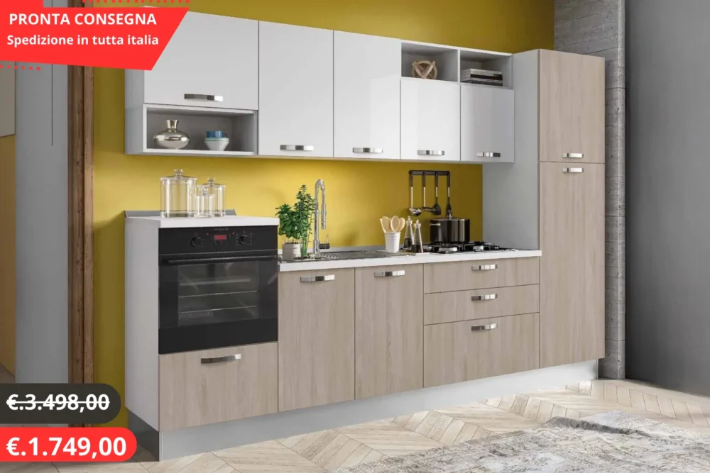 Cucina Alicia 300 Olmo-Bianco