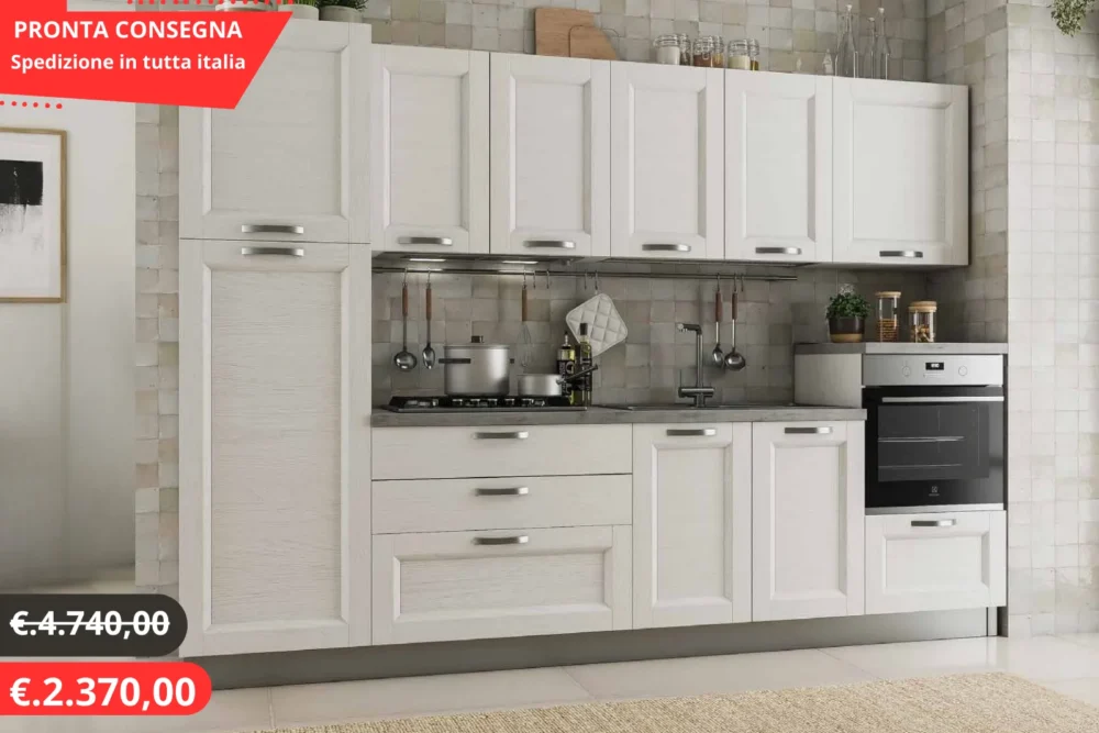 Cucina Isotta 300 Frassino laccato Bianco