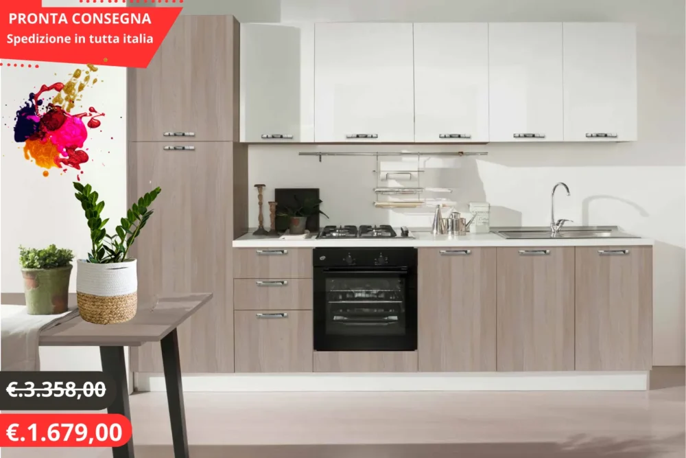 Cucina Johanna 300 Olmo-Bianco