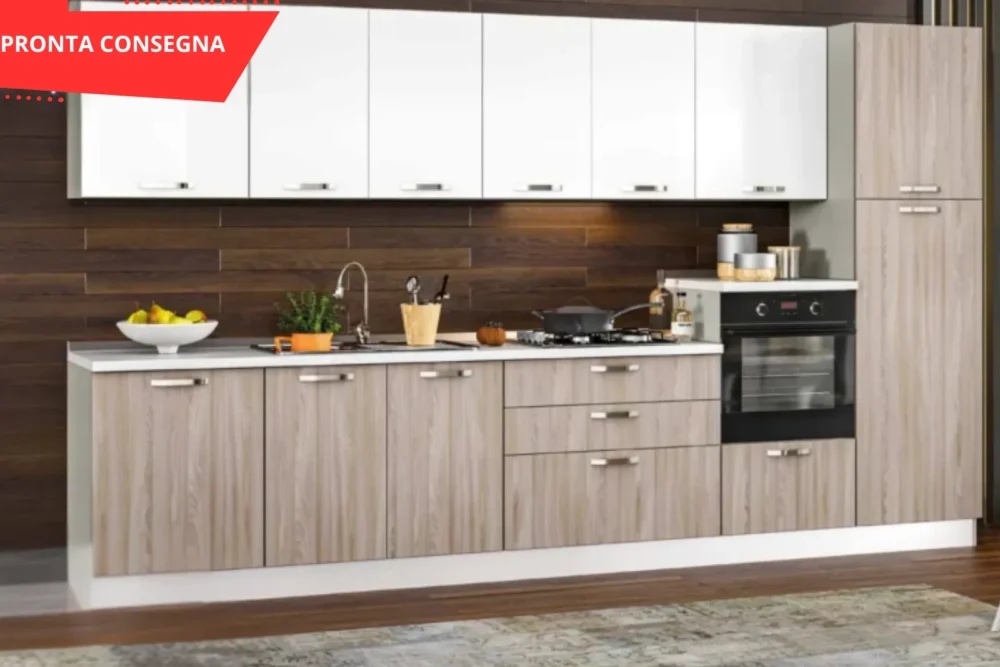 Cucina Perla 360 Olmo e Bianco Lucido
