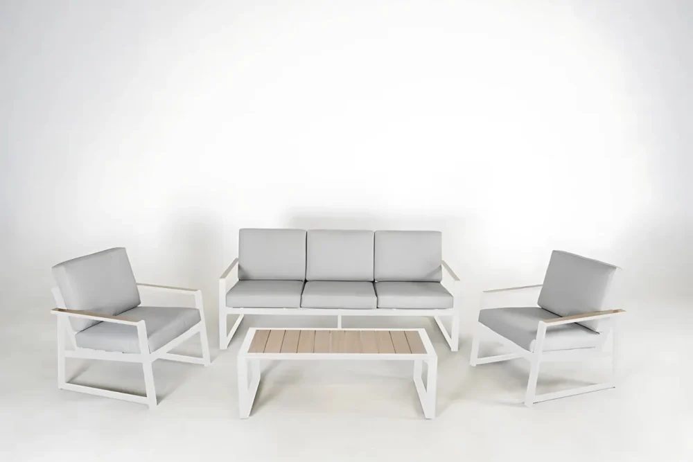 Salotto Haiti Wood 5 Posti XL Bianco