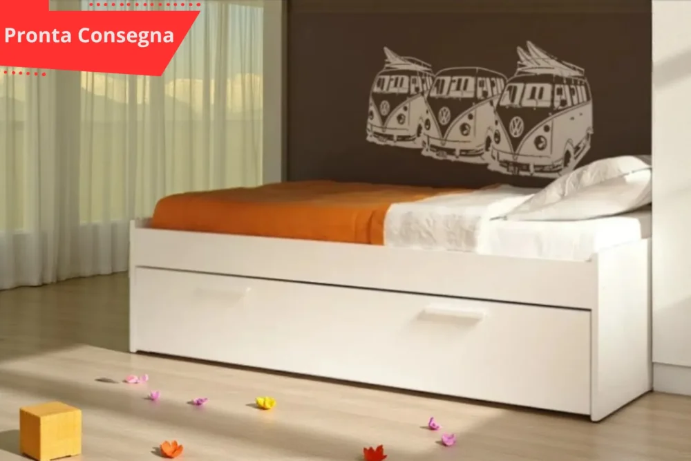 Letto Singolo Sogno Con Cassettone Estraibile